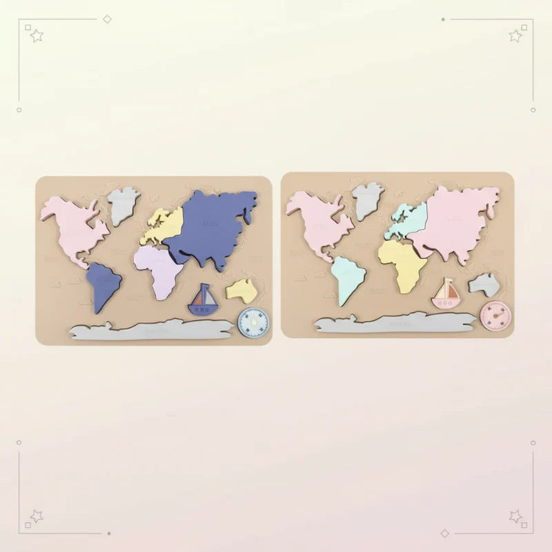 GeoKids – Montessori & Pädagogisch – Silikon-Weltkartenpuzzle