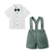 LittleDandy – Klassisch & Elegant – Baumwollshorts mit Hosenträgern, Schleife & Hemd