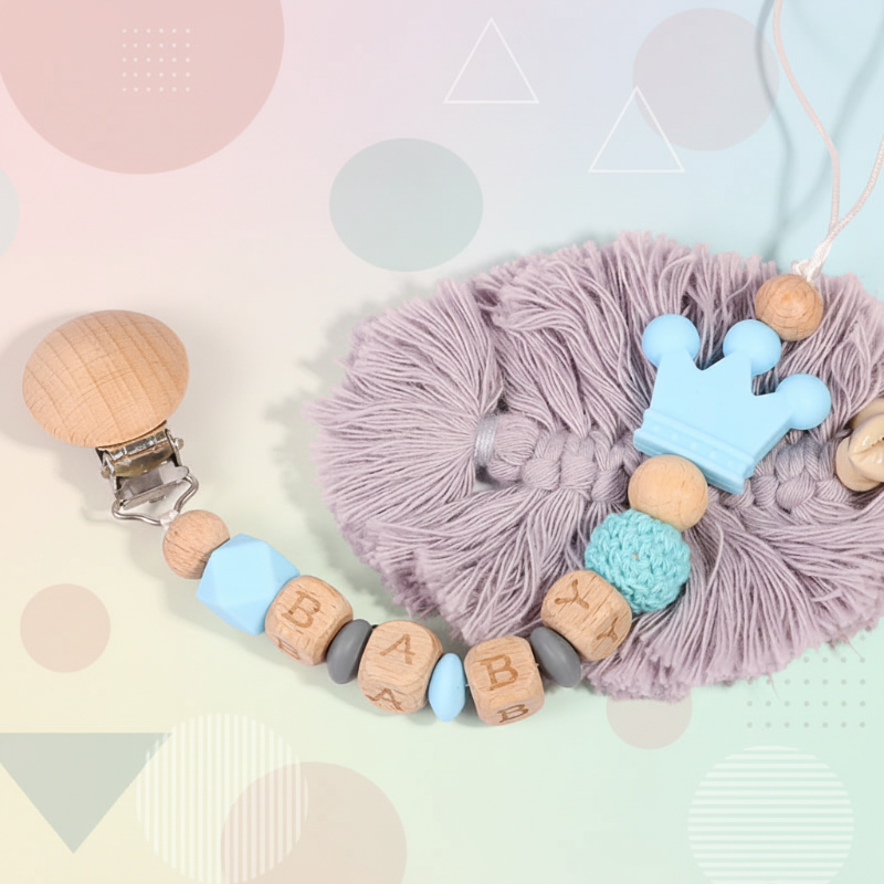 Personalized Pacifier Chain – Sikker & stilfuld – Personlig sutterkæde