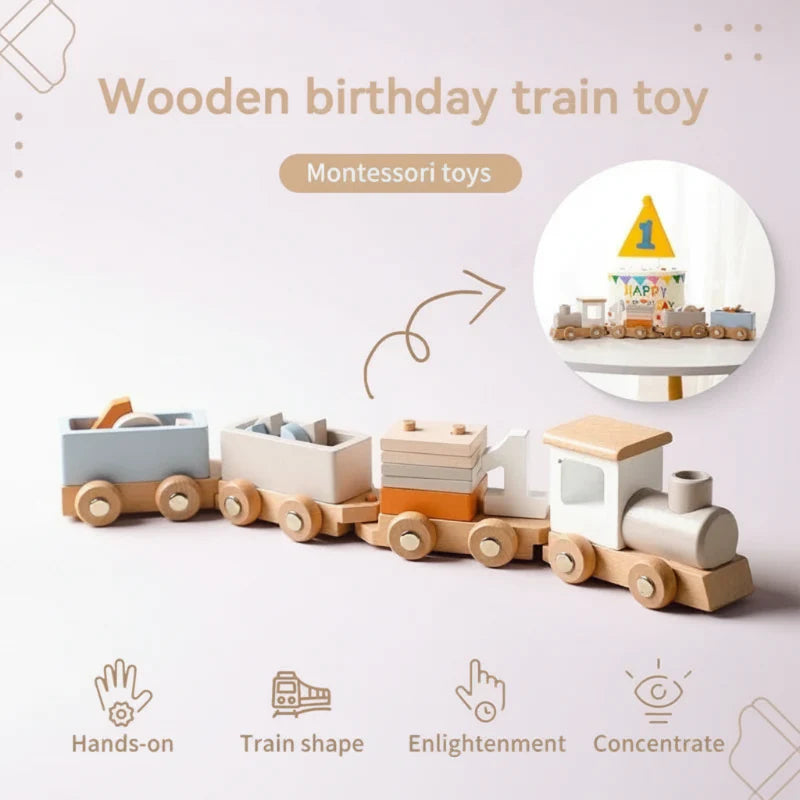 TrainCount –  Klassisch & Pädagogisch – Montessori-Zug aus Holz