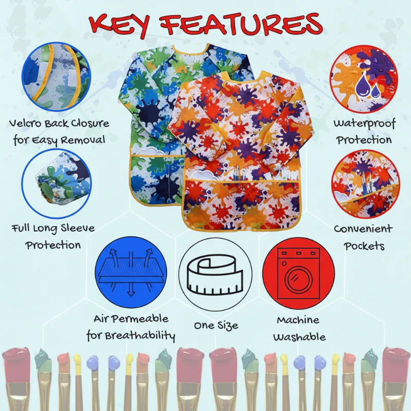 ArtEase – Farbenfroh & wasserabweisend – Malerschürze für Kinder