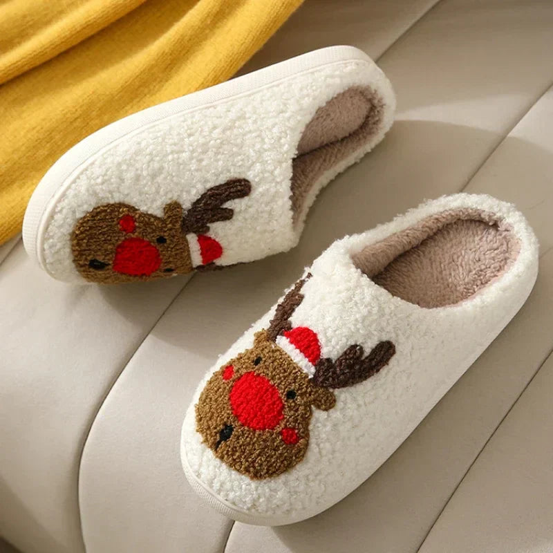 Northern Lights Kids - Warm & Festlich - Plüschgemusterte Weihnachtspantoffeln