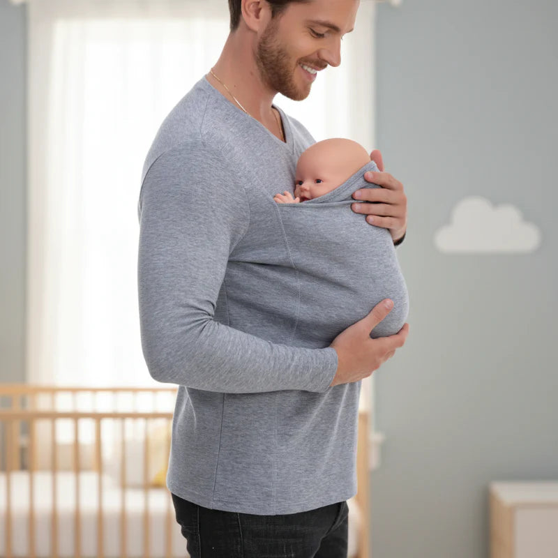Kangaroo Pocket Shirt – Bequem & praktisch – T-Shirt-Babytrage für Männer