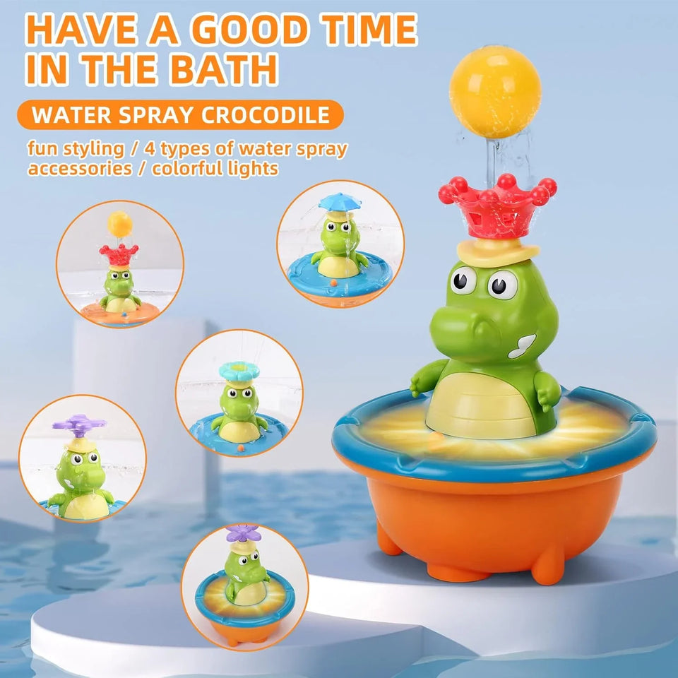 Light Up Crocodile Bath Toy – Interaktiv & Wasserspaß – Krokodil-Brunnen-Badespielzeug