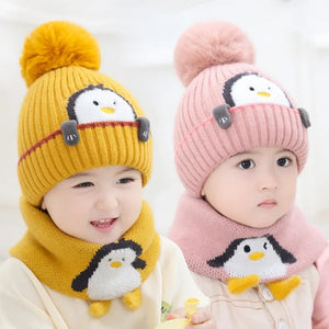 Mini Fashion™ - Niedliches Pinguin-Design - Kindermütze und -schal