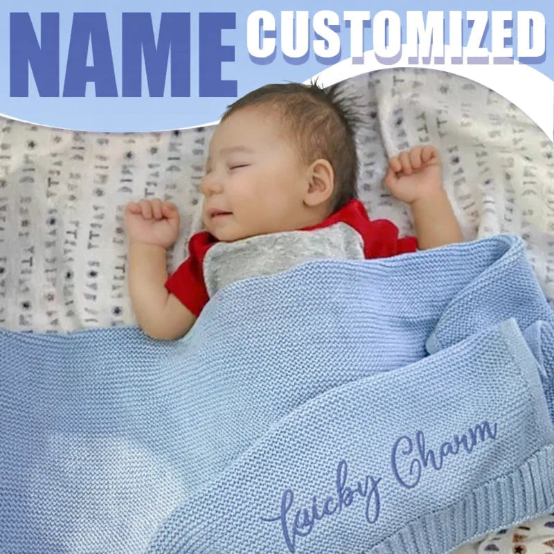 Personalized Baby Blanket – Weich & Einzigartig – Personalisierte, bestickte Baumwolldecke