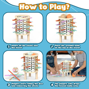 Balance Tower™ – Stapeln & Zählen – Hölzernes Denkspiel