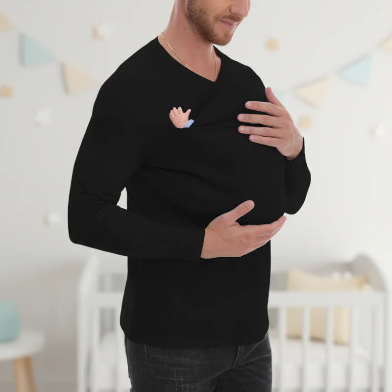 Kangaroo Pocket Shirt – Bequem & praktisch – T-Shirt-Babytrage für Männer