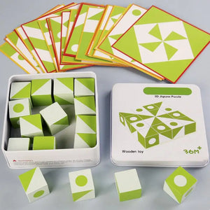 BrainBlocks™ – Schlank & kreativ – Geometrisches Denkspiel aus Holz