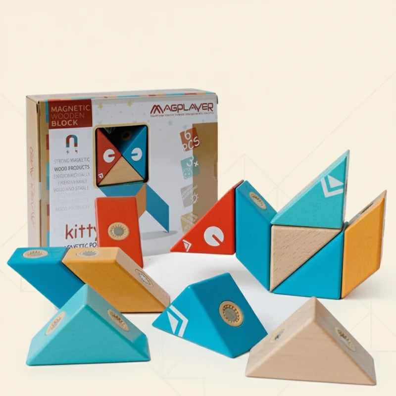 MagPlayer – Kreativ & Motorik – DIY Magnetische Holzbauklötze