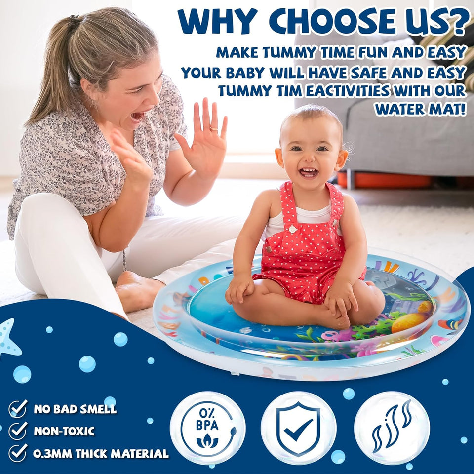 TinyWave – Fröhlich & entwicklungsfördernd – Sensorische Wassermatte für Babys