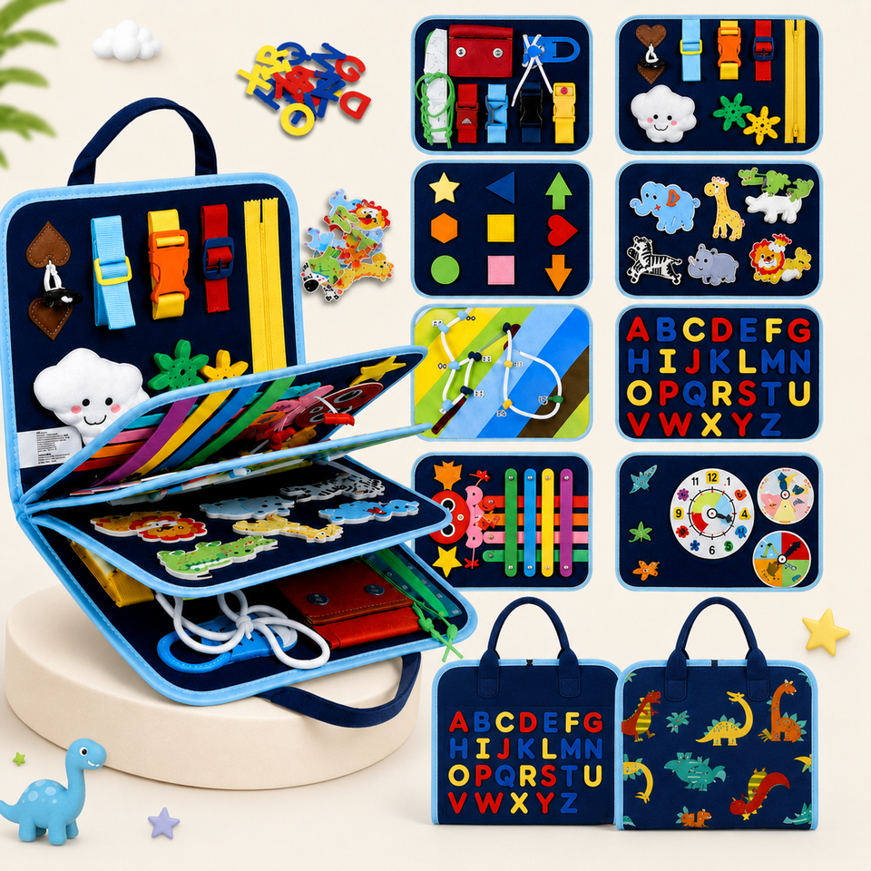 7-in-1 Busy Board – Motorik & læring – Aktivitetstavle