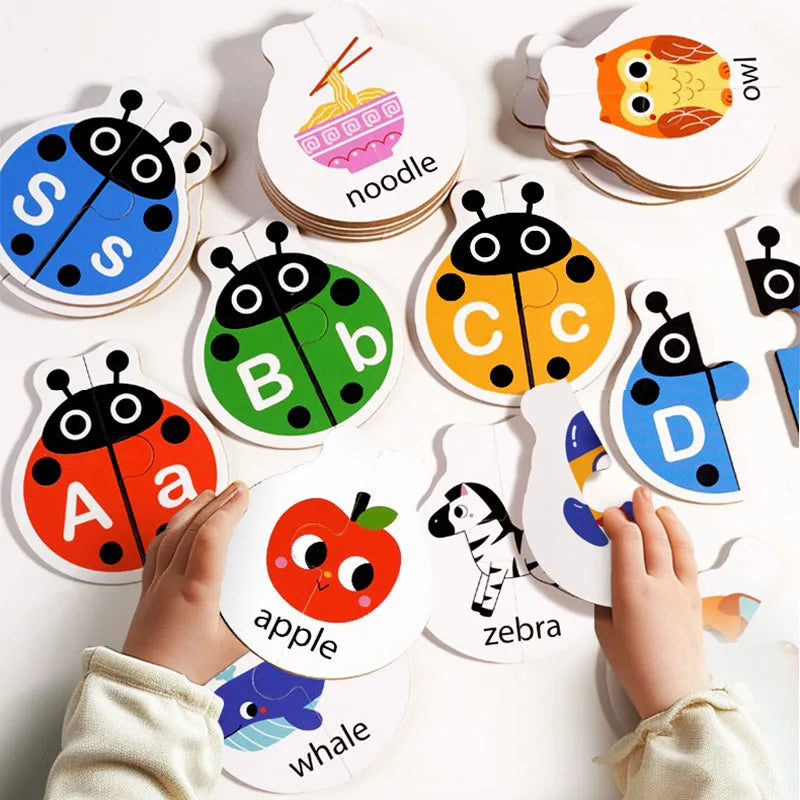 Wooden Letter Matching Game – Lernen & Spielen – Alphabet-Puzzle
