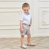 LittleDandy – Klassisch & Elegant – Baumwollshorts mit Hosenträgern, Schleife & Hemd