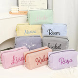 Striped Name Pouch – Personlig og stilfuld – Makeup-taske