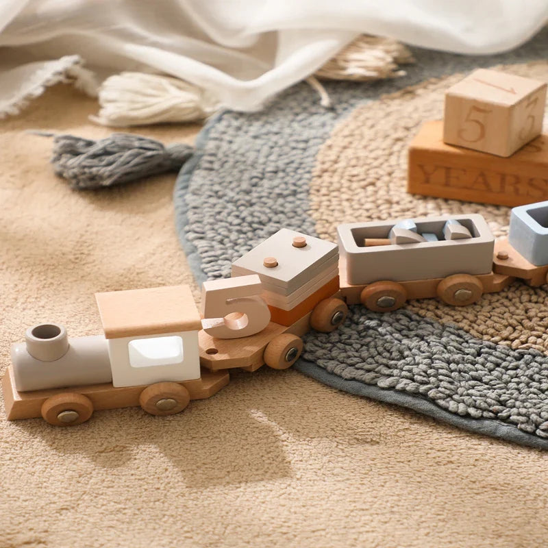 TrainCount –  Klassisch & Pädagogisch – Montessori-Zug aus Holz