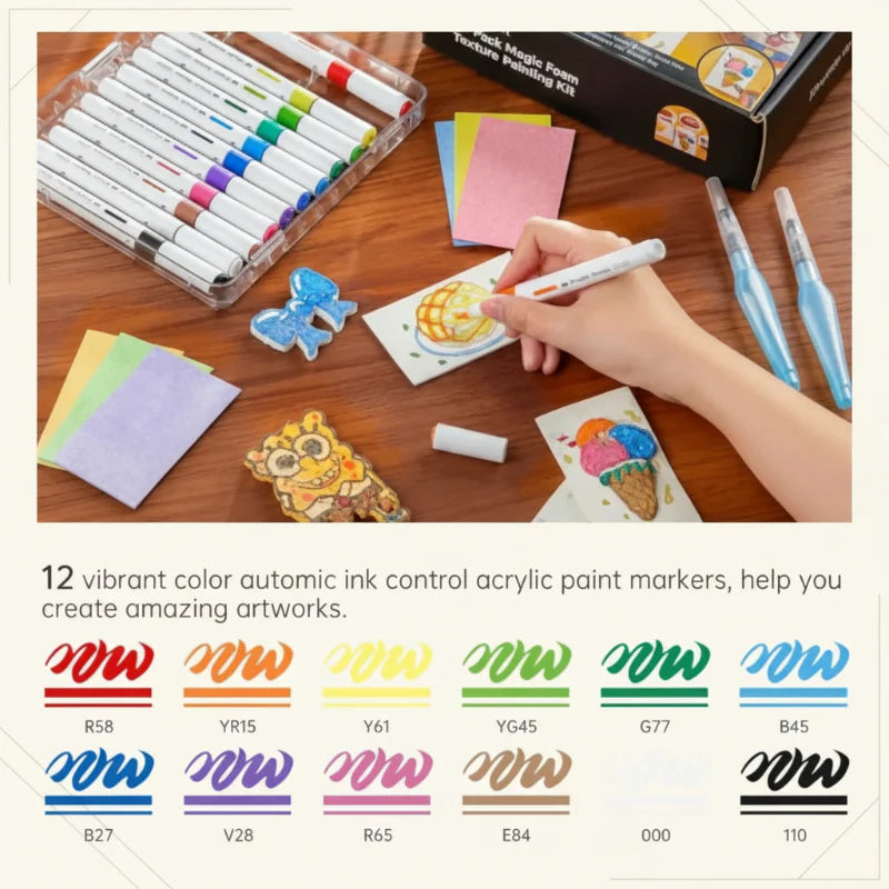 MagicFoam – Farbenfroh und kreativ – Kreatives Texturstift-Set