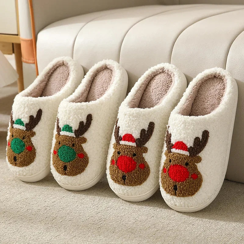 Northern Lights Kids - Warm & Festlich - Plüschgemusterte Weihnachtspantoffeln