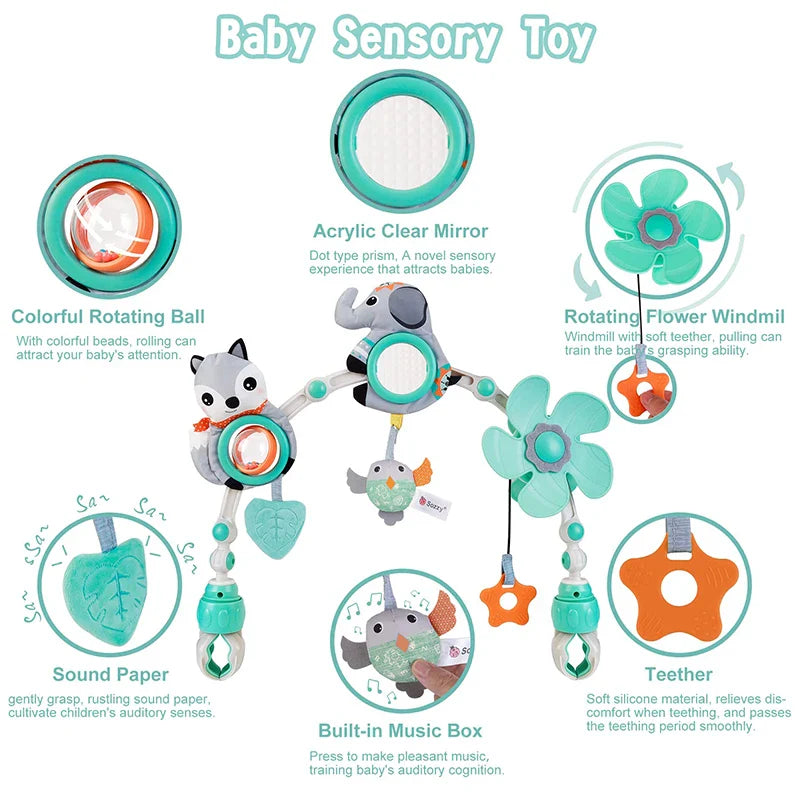 Tiny Tunes – Musikalisch & beweglich – Kinderwagen-Spannvorrichtung für Kinderwagen