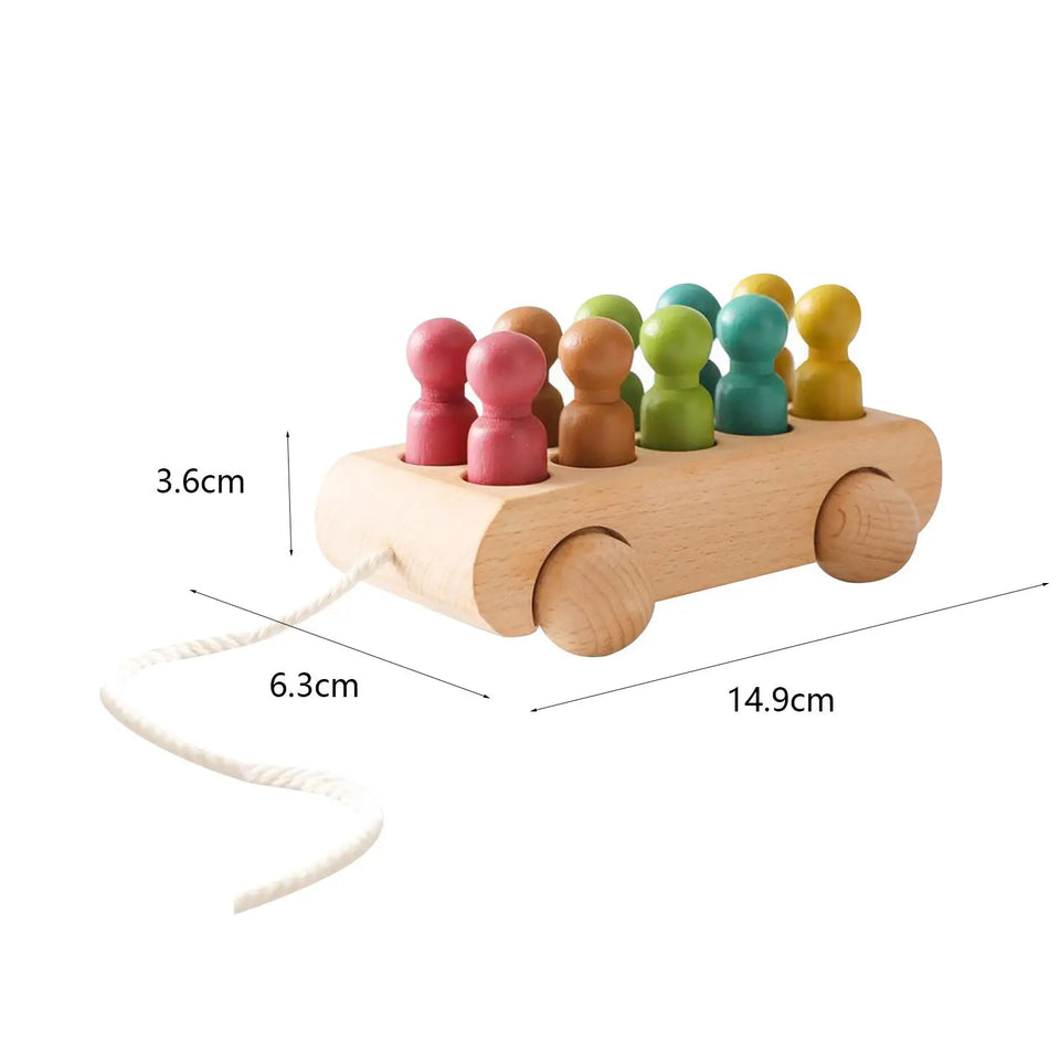 Pop & Roll – Motorik und Fantasie – Holzpuppen Auto Set
