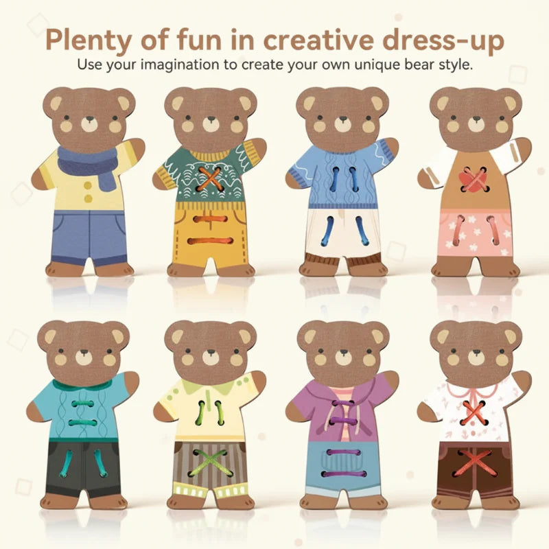 ThreadBear – Niedlich & Lehrreich – Montessori-Fädelspielzeug Bär