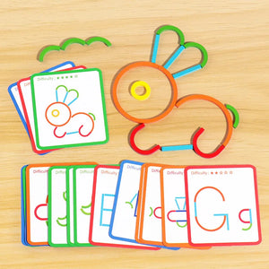 Sticks & Rings – Schlank & kreativ – Hölzerne Formen Puzzle