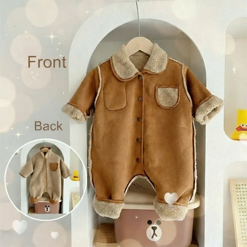 CozyNest – Gemütlich & Modisch – Dicker Winter-Strampler mit Kapuze