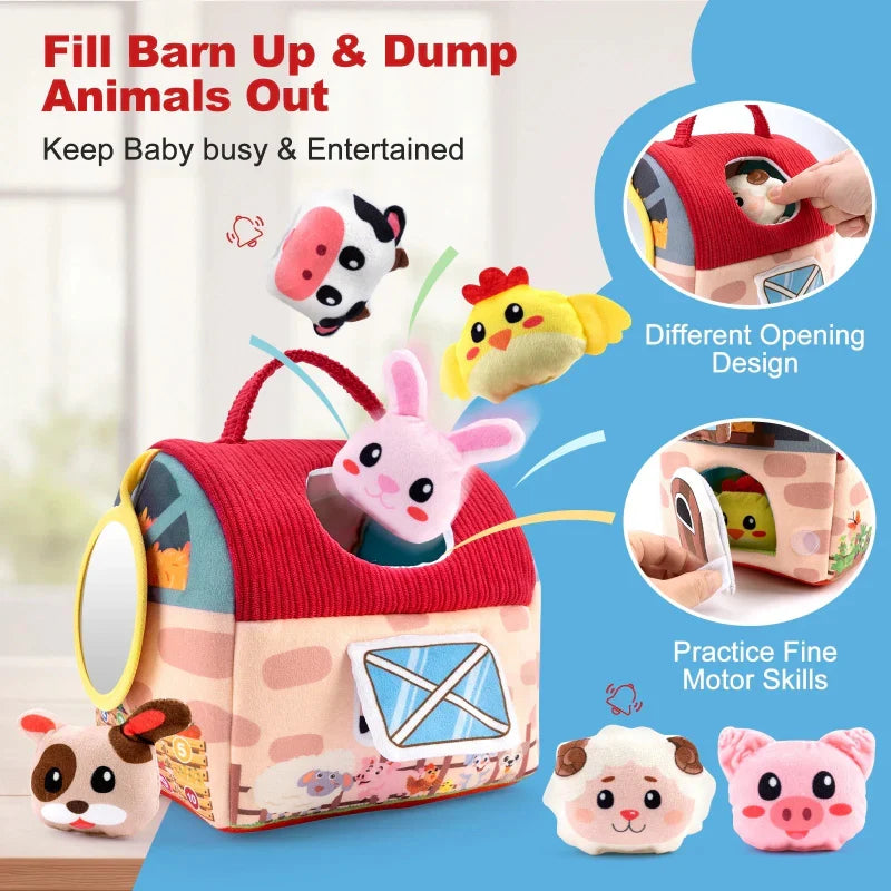 BabyBarn – Blødt & Lær – Bondegård med plysdyr