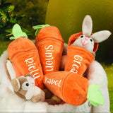 Personalized Bunny – Das ultimative Ostergeschenk – Plüschhase mit Karotte und Namen