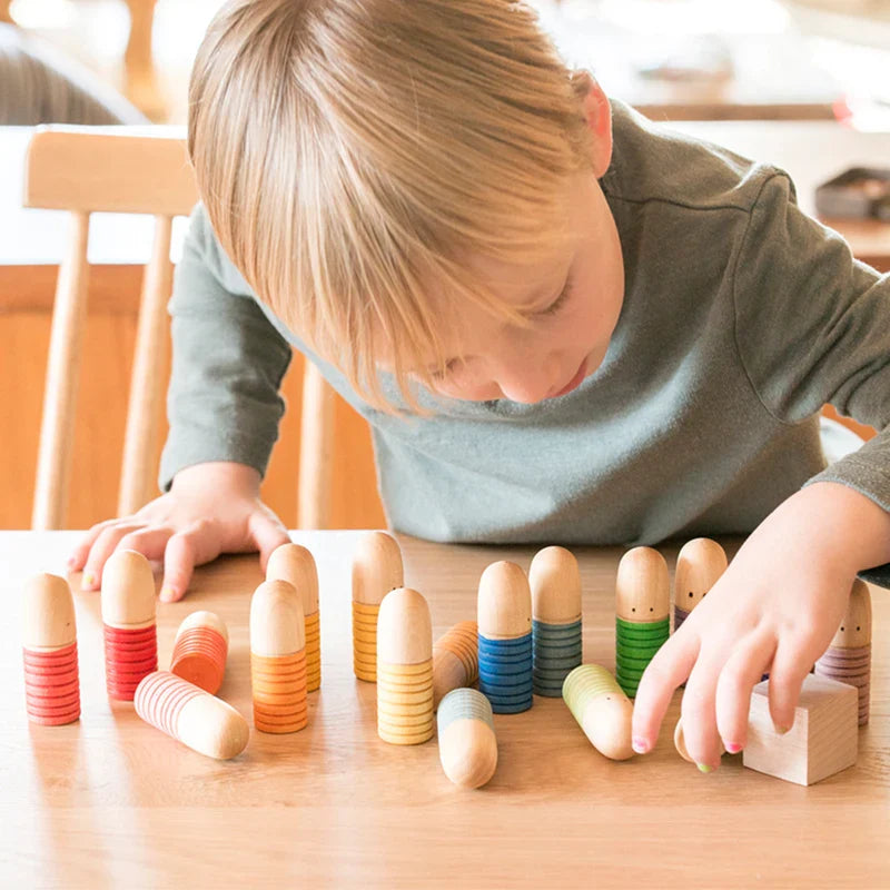 Rainbow Blocks™ – Kreativer Färbespaß – Hölzernes Ausmalspiel-Set