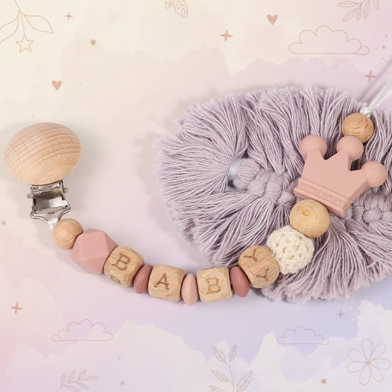 Personalized Pacifier Chain – Sikker & stilfuld – Personlig sutterkæde