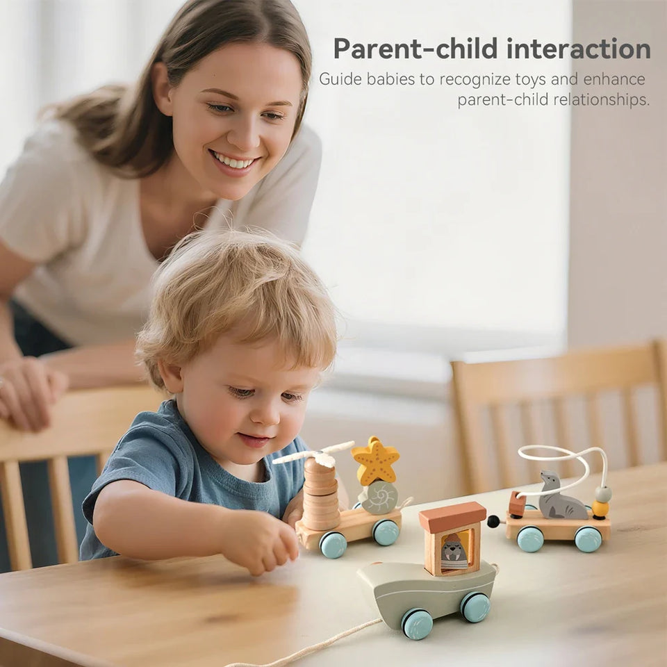 HappyTrain – Montessori & Fun – Holzeisenbahnset