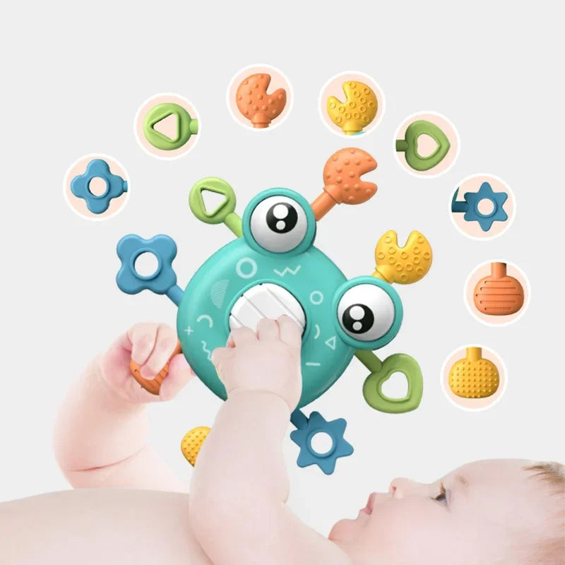 Crab Pull Toy™ – Greif- und Ziehspaß – Krabbe Sensorisches Zahnungsspielzeug