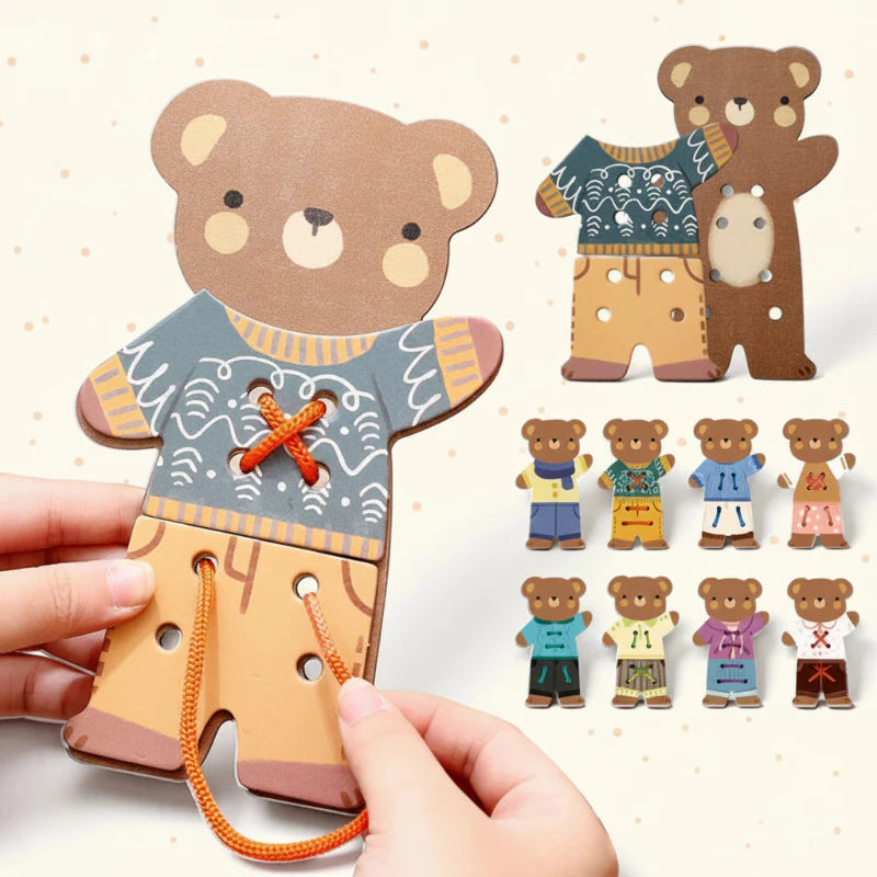 ThreadBear – Niedlich & Lehrreich – Montessori-Fädelspielzeug Bär