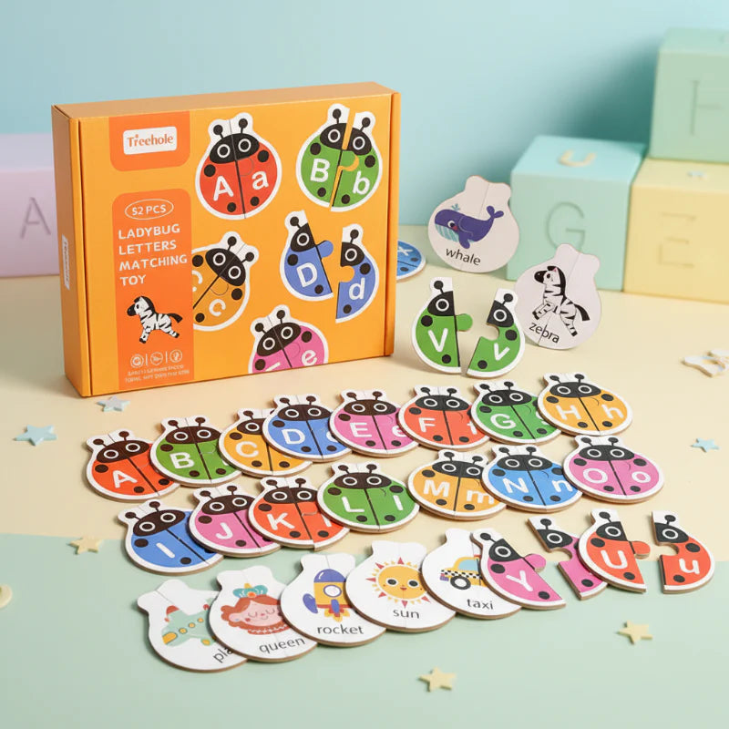 Wooden Letter Matching Game – Lernen & Spielen – Alphabet-Puzzle