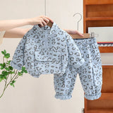 Mini Fashion™ - Sejt Leopardprint - 2-delt Tøjsæt