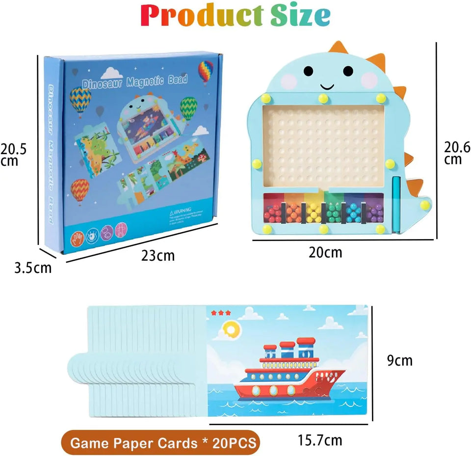 Bead Puzzle™ – Sjov sortering i labyrint – Magnetiske kugler i træ Puzzle