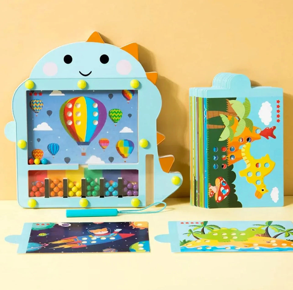Bead Puzzle™ – Sjov sortering i labyrint – Magnetiske kugler i træ Puzzle