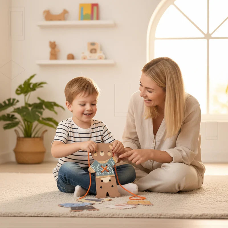 ThreadBear – Sød & lærerig – Montessori-trælegetøj Bjørn