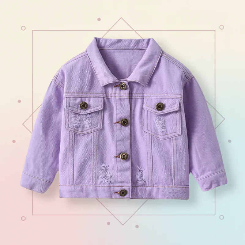 Candy Color-jeansjakke – Letvægtsjeansjakke til børn
