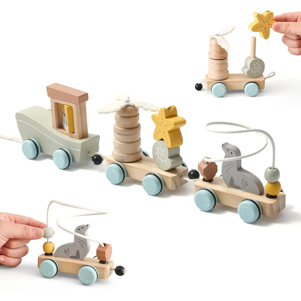 HappyTrain – Montessori & Fun – Holzeisenbahnset