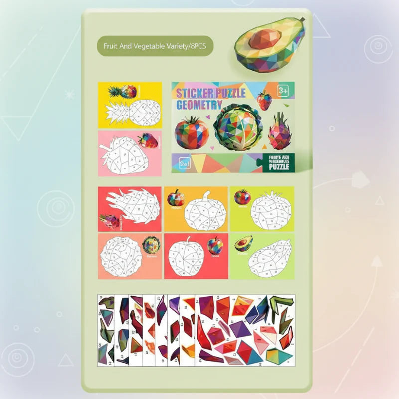 3D Sticker Puzzle – Kreativ & lehrreich – Geometrisches 3D-Puzzle