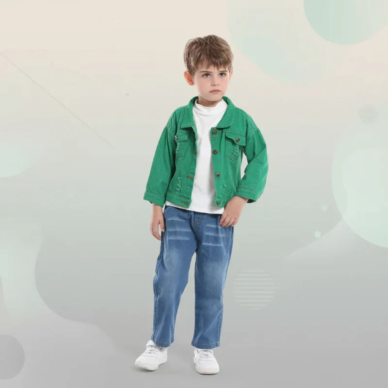 Candy Color-jeansjakke – Letvægtsjeansjakke til børn