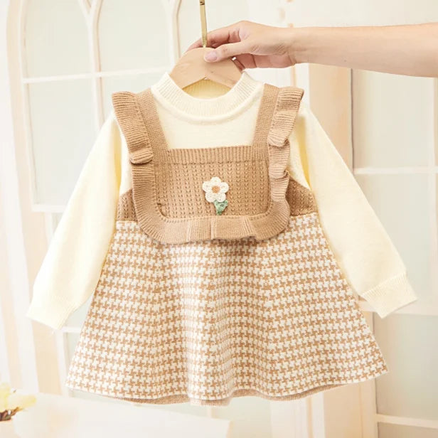 Mini Fashion™ -  Sødt look - Langærmet kjole
