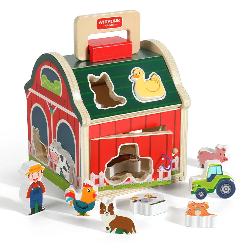 Farm Sort™ – Mal- und Formspaß - Bauernhof-Sortierspiel aus Holz