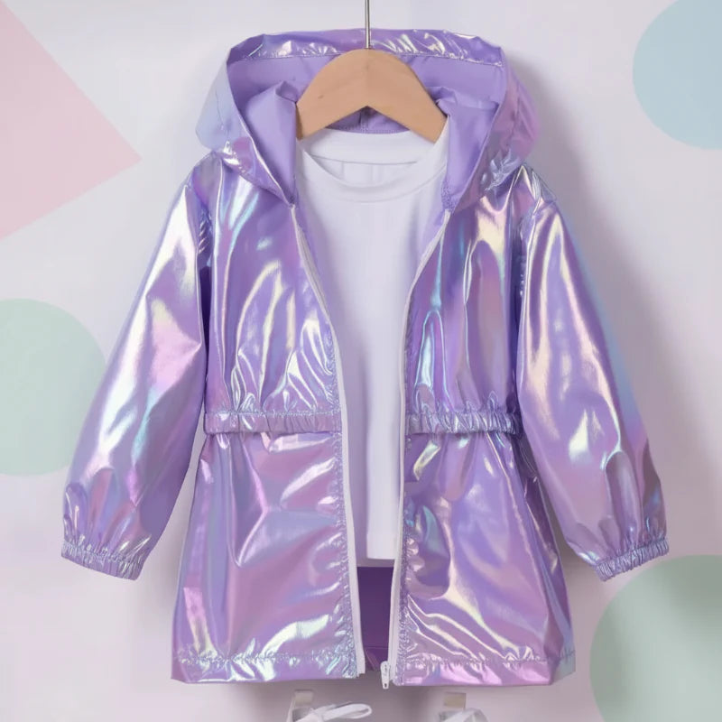 LumiBreeze – Glänzend & Leicht – Kinder-Regenjacke mit Kapuze