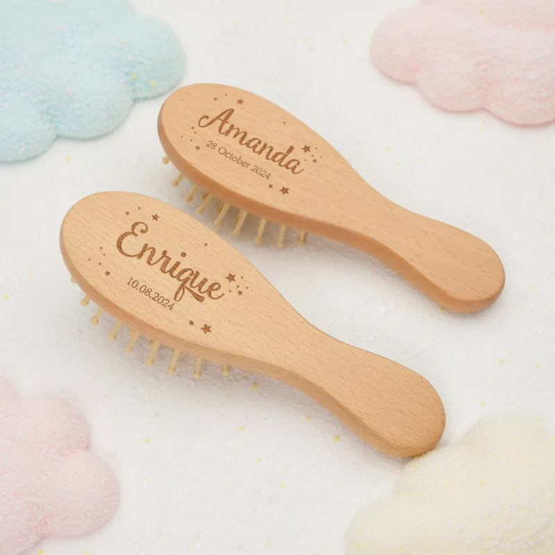 Personalized Hairbrush – Sanft & Einzigartig – Personalisiertes Baby-Haarbürsten-Set