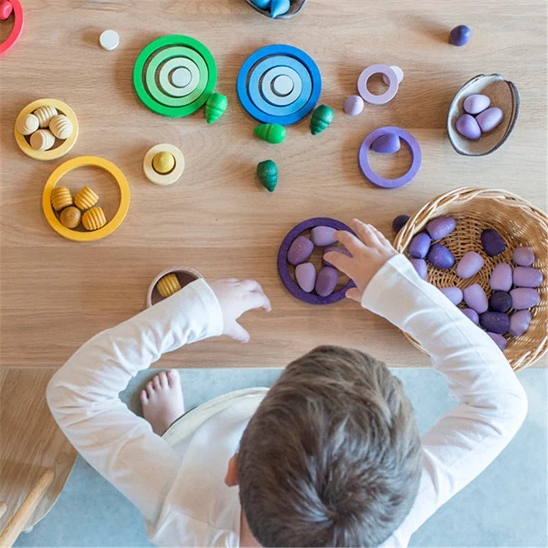 Rainbow Blocks™ – Kreativer Färbespaß – Hölzernes Ausmalspiel-Set