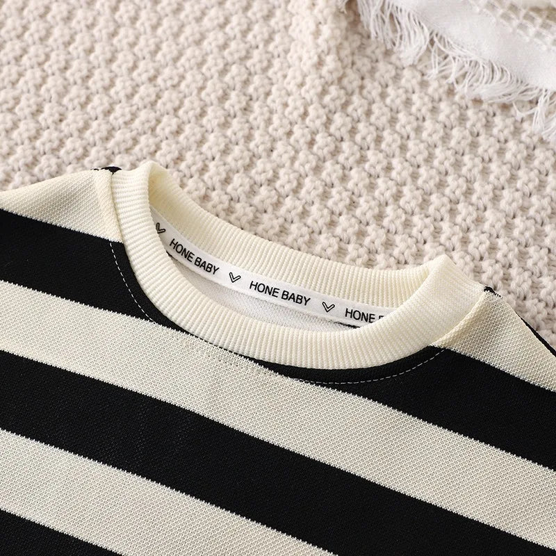 Mini Fashion™ - Stripes Fun - Shorts sæt i bomuld