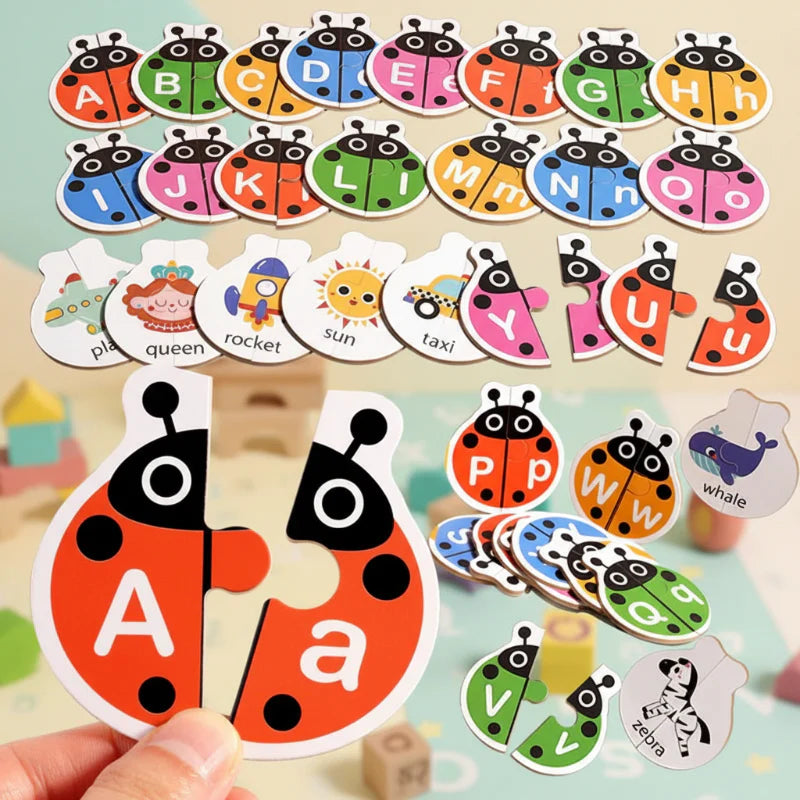Wooden Letter Matching Game – Lernen & Spielen – Alphabet-Puzzle